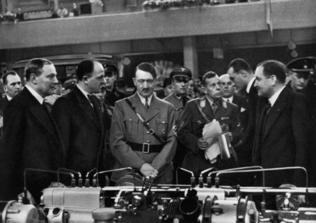 Adolf Hitler at a car show in Berlin, Germany, 1935. Artist: Unknown