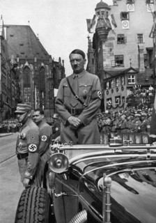 Adolf Hitler waiting for SA 'Brownshirts', Nuremberg, Germany, 1935. Artist: Unknown