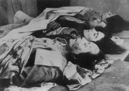 Bodies laid out after being machine-gunned, Barcelona, Spain, Spanish Civil War, c1936-c1939. Artist: Unknown