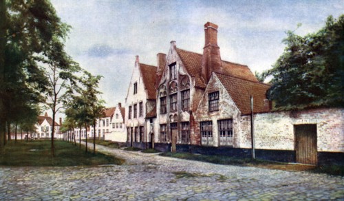Beguinage of the Vineyard, Bruges, Belgium, c1924.Artist: WH Smith