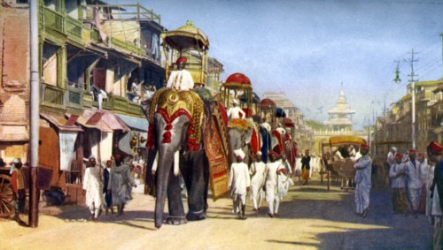 Gaekwar's state elephants, Manipuri Bazaar, Bombay, India, c1924. Artist: Unknown