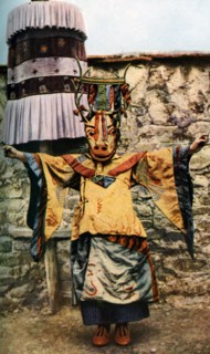 Lama dance, Tibet, c1924. Artist: Edmund Candler