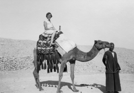 Woman on a camel tour, Egypt, c1920s-c1930s(?). Artist: Unknown