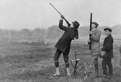 King Manuel II of Portugal shooting at Windsor, Berkshire, 1909. Artist: Unknown