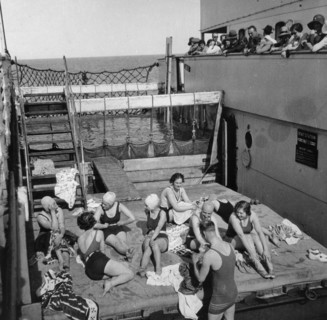 Passengers sunbathing on a Cunard Line cruise to the West Indies, January-March 1931. Artist: Unknown