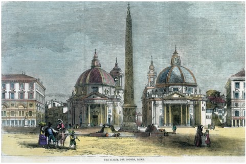 'The Piazza del Popolo, Rome', Italy, c1880. Artist: Unknown