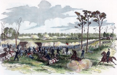Battle of Shiloh, Tennessee, American Civil War, 6 April 1862. Artist: Unknown