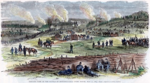 Battle of Spotsylvania Court House, Virginia, American Civil War, 12 May 1864. Artist: Unknown