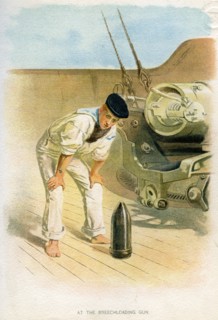'At the Breechloading Gun', c1890-c1893. Artist: Unknown