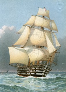 HMS 'Victoria', Royal Navy 121 gun warship, c1859 (c1890-c1893).Artist: William Frederick Mitchell