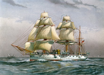 HMS 'Calliope', Royal Navy 3rd class cruiser, c1890-c1893. Artist: Unknown