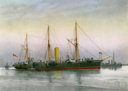HMS 'Mohawk', Royal Navy 3rd class cruiser, c1890-c1893. Artist: Unknown