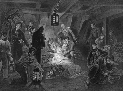 The death of Admiral Lord Nelson, 1805 (c1857). Artist: J Rogers