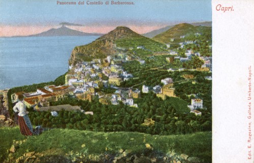 Panorama of the Castello di Barbarossa, Capri, Italy, early 20th century(?). Artist: Unknown