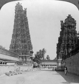 Gopuram, Sri Meenakshi Hindu Temple, Madurai, Tamil Nadu, India, c1900s(?).Artist: Underwood & Underwood