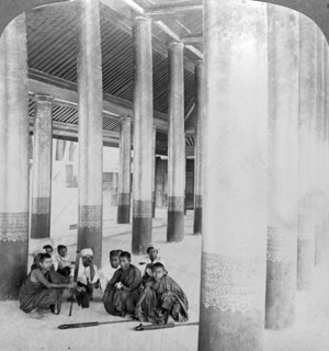 Inside the audience hall, Mandalay Palace, Burma, c1900s(?).Artist: Underwood & Underwood
