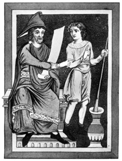 Doctor and servant, 13th century, (1910). Artist: Unknown