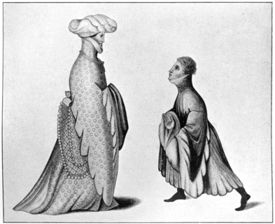 Examples of the houppelande, 14th century, (1910). Artist: Unknown
