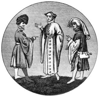 Male dress, late 14th century, (1910). Artist: Unknown