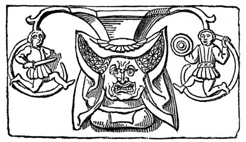 Carving of a woman wearing a horned headdress, 15th century, (1910). Artist: Unknown