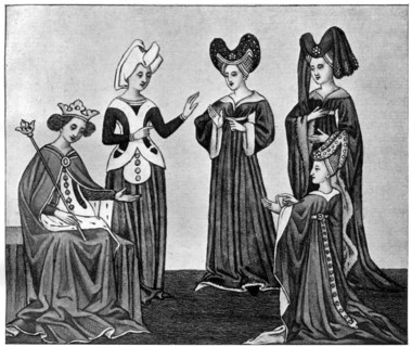 Heart-shaped headdresses, 15th century, (1910). Artist: Unknown