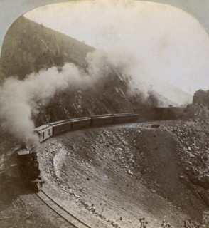 Rounding the curves on Marshall Pass, Colorado, USA, 1898.  Artist: BL Singley