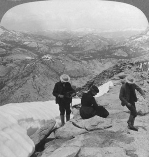 View from Clouds Rest over Tenaya Lake to the distant Matterhorn, California, USA, 1902. Artist: Underwood & Underwood
