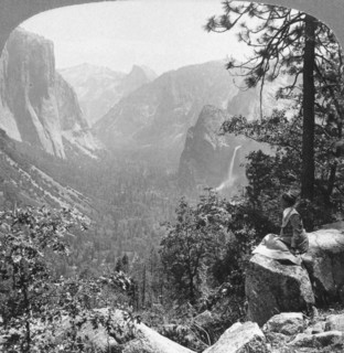 View from Inspiration Point through Yosemite Valley, California, USA, 1902.  Artist: Underwood & Underwood