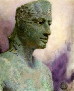 Head of a bronze statue of Pepy I, Ancient Egyptian pharaoh, 24th-23rd century BC (1926).  Artist: Winifred Mabel Brunton