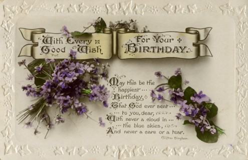 Birthday postcard, c1919. Artist: Unknown