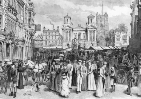 The market place, Kingston upon Thames, Surrey, 1890. Artist: Unknown