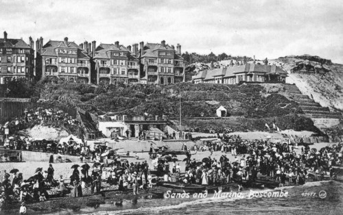 Sands and marina, Boscombe, Bournemouth, Dorset, early 20th century(?). Artist: Unknown