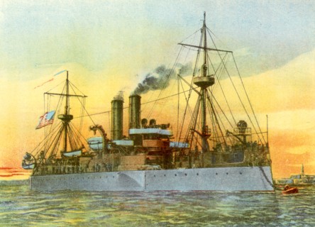 'The last sunset of the 'Maine'', 1898. Artist: Unknown