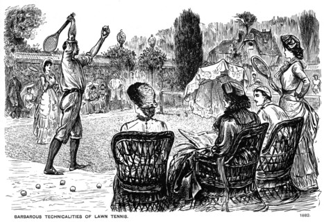 'Barbarous Technicalities of Lawn Tennis', 1882 (1891). Artist: George du Maurier