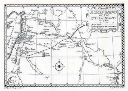 Railway and motor routes and pipelines, Syrian desert, 1937. Artist: Emery Walker Ltd