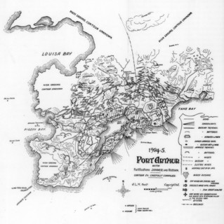 Port Arthur, Manchuria, showing Japanese and Russian fortifications, Russo-Japanese War, 1905. Artist: Unknown