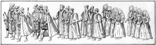 'The faithful subjects who led the procession at Elizabeth's funeral', 1603 (1901). Artist: Unknown