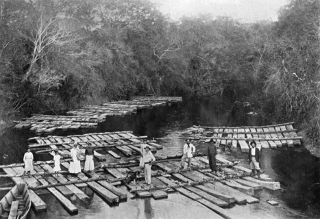 Rafts on the Tebicuary-mi River, Paraguay, 1911. Artist: Unknown