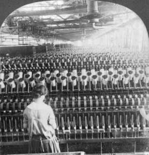 Spinning room, Philadelphia, Pennsylvania, USA, late 19th or early 20th century(?). Artist: Keystone View Company