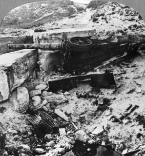 Destroyed German defence battery, Mariakerke, Belgium, World War I, c1914-c1918. Artist: Realistic Travels Publishers