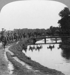 A regiment of Allenby's cavalry behind the line, Ypres, Belgium, World War I, c1914-c1917.  Artist: Realistic Travels Publishers