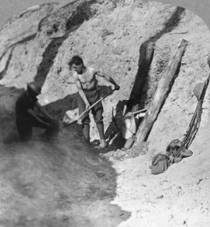 Sappers and miners at work, Ypres salient, Belgium, World War I, c1915-c1917. Artist: Realistic Travels Publishers