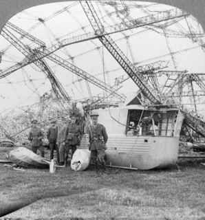 Gondola of the Zeppelin shot down off the Essex coast, World War I, 1916. Artist: Realistic Travels Publishers