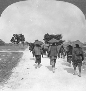 Off to China from Bhamo, Burma, 1908. Artist: Stereo Travel Co