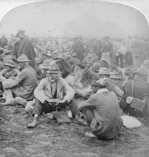 Boer prisoners of war, South Africa, 2nd Boer War, 1900.  Artist: Underwood & Underwood