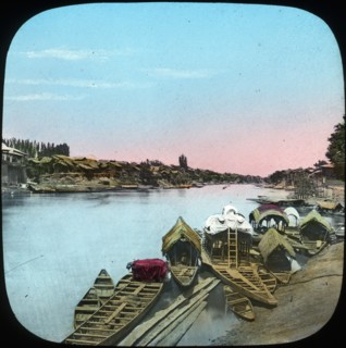 State barge opposite a Maharajah's palace, India, late 19th or early 20th century. Artist: Unknown