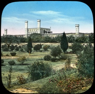 Railway station, from the Queen's Garden, Delhi, India, late 19th or early 20th century. Artist: Unknown