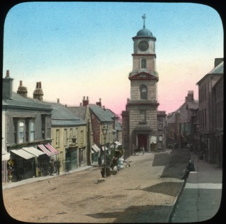 Town Hall and Market Street, Penryn, Cornwall, late 19th or early 20th century. Artist: Church Army Lantern Department
