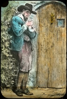 Mr Fearing at the gate, from The Pilgrim's Progress, late 19th or early 20th century. Artist: Unknown