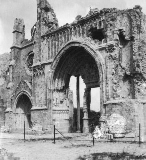 Ruins of the cathedral, Ypres, Belgium, World War I, c1914-c1918. Artist: Nightingale & Co